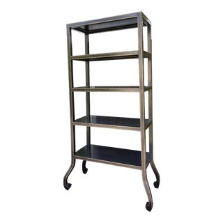Art Deco Niermann Weeks Black & Gold Chinoiserie Etagere For Sale