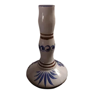 1980s Tonala Mexican Folk Art Single Candle Stick Holder