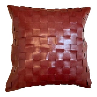 Contemporary Vegan Leather Basketweave Euro Cover For Sale