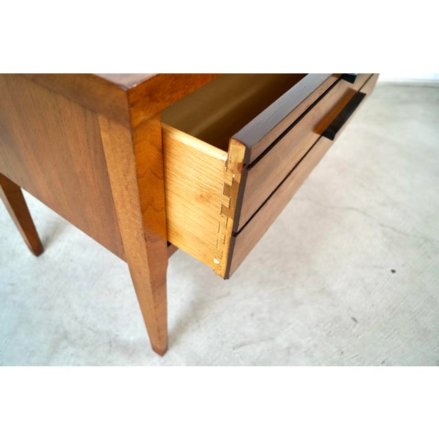 1960’s Mid-Century Modern Walnut & Rosewood Tuxedo Nightstand For Sale - Image 11 of 12