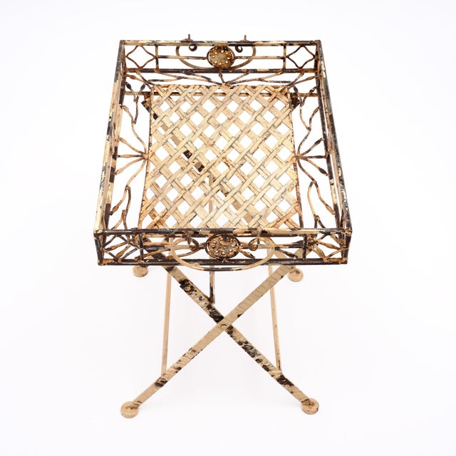 1930s Folding Side Tray Tables, Art Deco Period, Metal, French, 1930s For Sale - Image 5 of 9