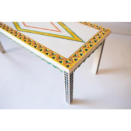 Vintage Hand Carved and Painted Scandinavian Style Coffee Table For Sale - Image 11 of 16