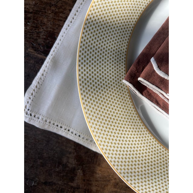 Godinger Godinger Lattice Green and Gold Plates - Set of 4 For Sale - Image 4 of 10