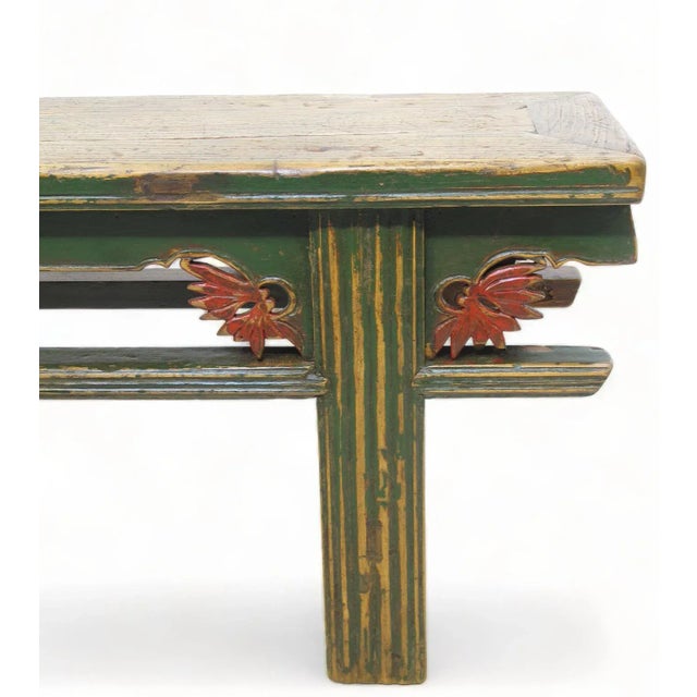 Low 62" Inch Long Antique Chinese Bench Console Table For Sale In Greensboro - Image 6 of 8