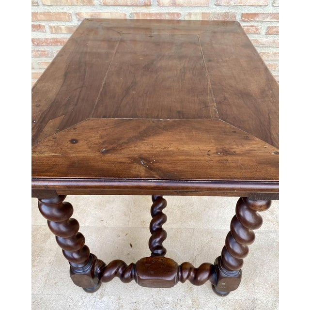 Brown Antique French Walnut Worktable For Sale - Image 8 of 15