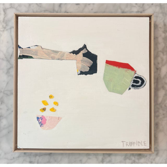 White Sarah Trundle, Contemporary Abstract Mixed Media Collage, "Cheerio!" For Sale - Image 8 of 9