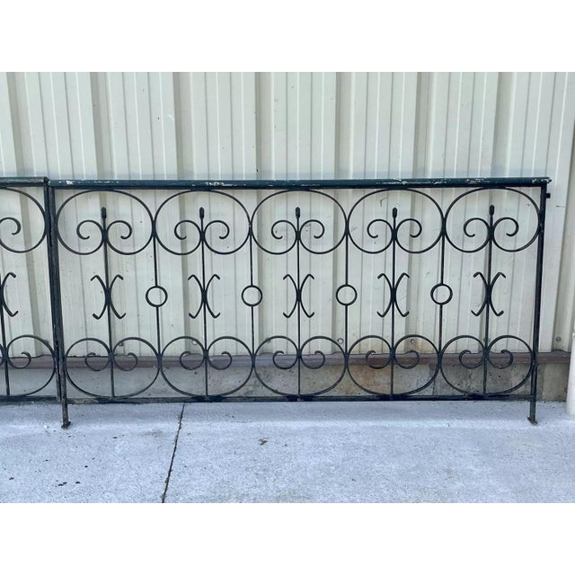 Wrought Iron Garden Gate and Railing, 1950s For Sale - Image 6 of 9
