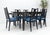 Furnwood Corp. Black Lacquer Gold Ornament Decorated 6 Chairs 2 Leaves Dining Table Set MINT! For Sale - Image 4 of 18
