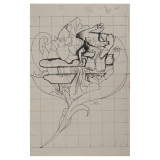 Jean-Claude Silbermann, Sly Signs, The Blossoming of the Flower, Original Ink Drawing For Sale