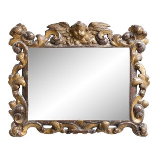 19th Century Italian Baroque-Style Giltwood Mirror For Sale