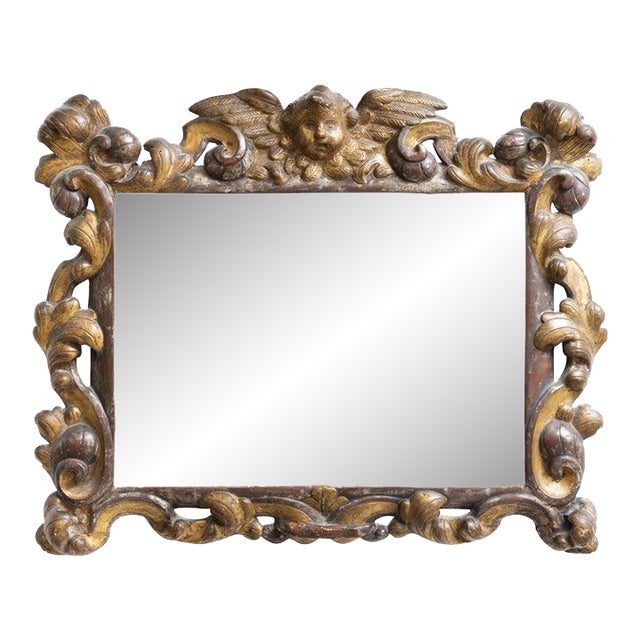 19th Century Italian Baroque-Style Giltwood Mirror For Sale