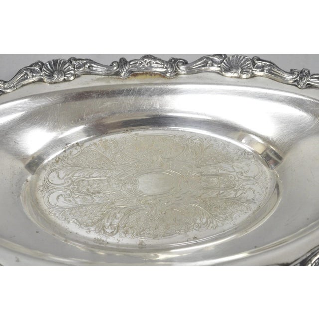Mid 20th Century Vintage Victorian Style Silver Plated Ova Trinket Serving Dish (C) For Sale - Image 5 of 16