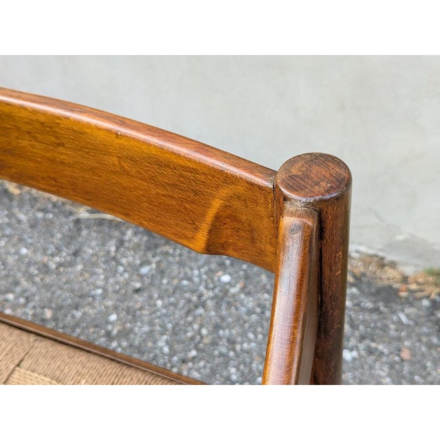 Walnut and Rope Carimate Bench by Magistretti for Cassina, 1963 For Sale - Image 13 of 18