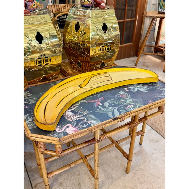 Vintage Hand Painted Papier-Mâché Banana Serving Tray, Made in Mexico For Sale - Image 12 of 12