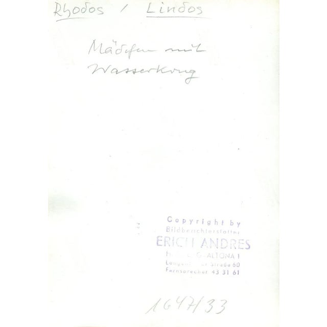 Rhodes Girl with Water Jug, 1955 For Sale - Image 3 of 4