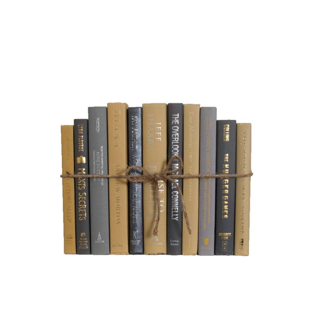 Contemporary Decorative Books - Cloudy Haze Book Bundle - 1 Foot of Grey and Yellow Books For Sale - Image 3 of 4