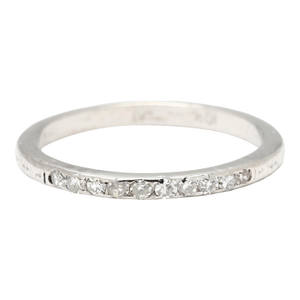 Thin .10ctw Diamond Platinum Band Ring, Ring Size 5.5, Platinum