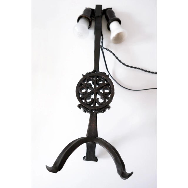 Mid-Century German Modern Wrought Iron Night Table Lamp, 1960s For Sale - Image 14 of 17