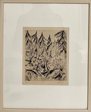 Paul Kleinschmidt, 1920 German Expressionist Figurative Lithograph "The Forest" Paul Kleinschmidt, 1920