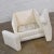 White Mid-Century Modern Off White Tone on Tone Stripe Lounge Chair on Rolling Casters For Sale - Image 8 of 13