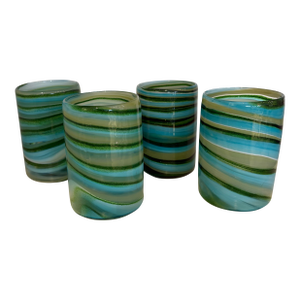 Hand Blown Glass Barware Glasses Set of 4
