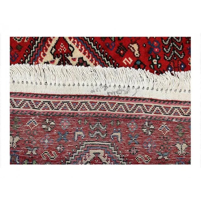 Pasargad Red Color Hand Knotted Persian Abadeh For Sale - Image 4 of 4