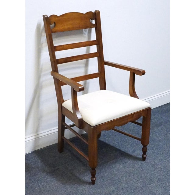 PENNSYLVANIA HOUSE Early American Country Style Ladderback Dining Arm Chair 40" High 21" Wide 23.5" Deep Seat: 19" High...