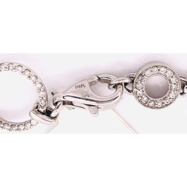 14 Karat White Gold and Diamond Necklace With 6.5 Total Diamond Weight For Sale - Image 9 of 11