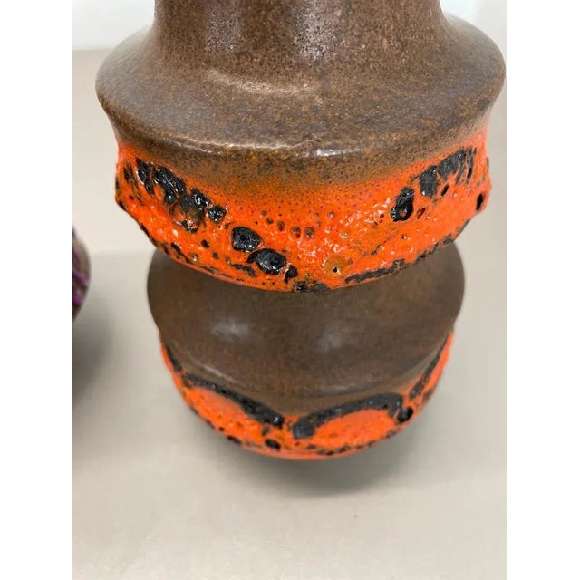 WGP Pink Orange Ceramic Fat Lava Vases from Scheurich, Germany, 1970s, Set of 2 For Sale - Image 17 of 18