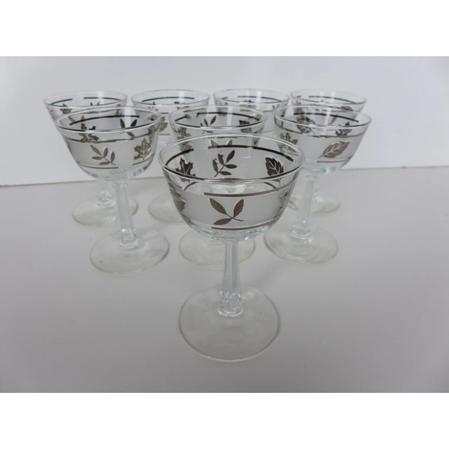 Mid-Century Modern Mid-Century Silver Leaf Wine Glasses - Set of 8 For Sale - Image 3 of 5
