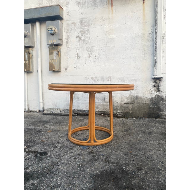 Boho Chic Rattan Dining Table or Entry Table For Sale - Image 11 of 12