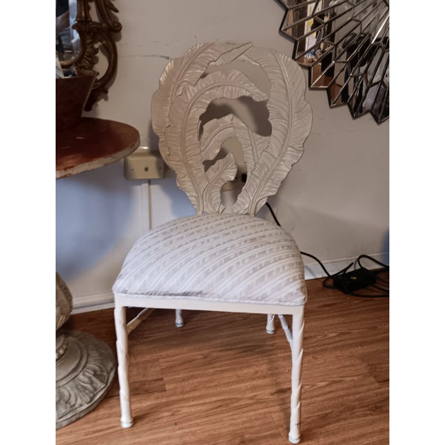 Mid 20th Century Iron Palm Beach RegencyRegency Upholstered Seat Chair For Sale - Image 4 of 10