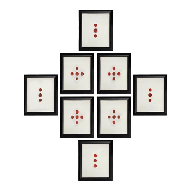 Collection of Framed 19th Century French Red Wax Seals For Sale