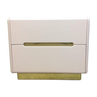 Blush And Brass Nightstand by Lane For Sale