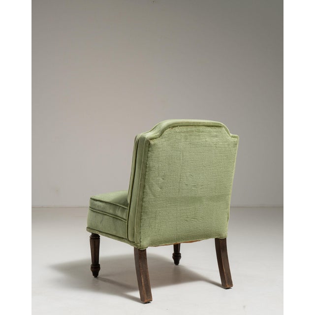 19th Century France Mid-century Modern Green Wood Lounge Chair For Sale - Image 4 of 10