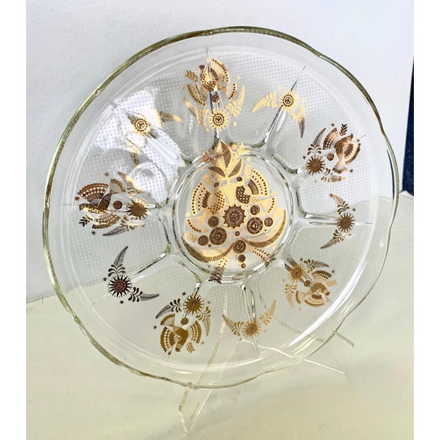1960s 1960's Gold Overlay Glass Round Dish by George Briard For Sale - Image 5 of 8