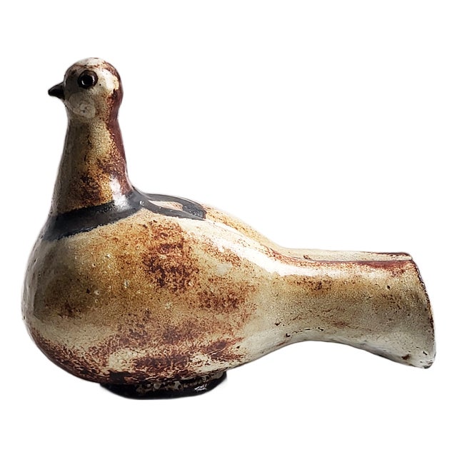 Mid-Century Modern Studio Pottery Dove Sculpture, 1960s For Sale