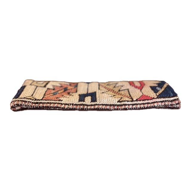 Vintage Handwoven Kilim Textile Pencil/Tool Pouch With Geometric Tribal Motifs. For Sale