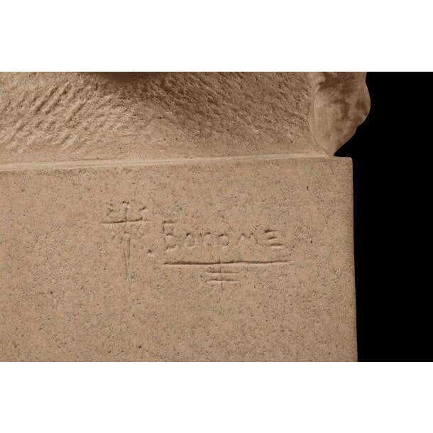 1930s S. Bonome, Art Deco Sculpture Bust of a Woman, Stoneware For Sale - Image 5 of 7