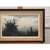 Hedgerow & Fields with Wild Flowers in an Overcast English Countryside Landscape by 20th Century British Artist, Pamela...