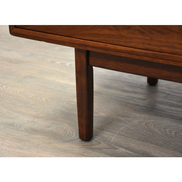 Brown 1960s Refinished Jack Cartwright for Founders Walnut Dresser For Sale - Image 8 of 11
