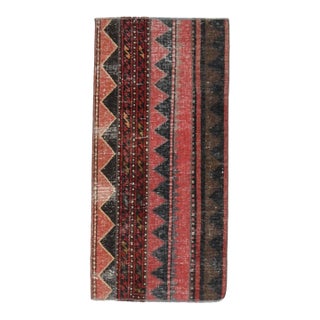Vintage Red Patchwork Turkish Small Rug - Handwoven Boho Carpet For Sale