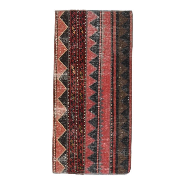 Vintage Red Patchwork Turkish Small Rug - Handwoven Boho Carpet For Sale