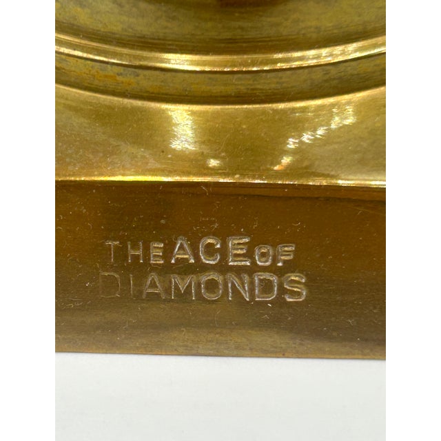 Antique English Brass "Ace of Diamonds" Diamond Jubilee Candlesticks, Pair, C. 1887 For Sale - Image 12 of 12