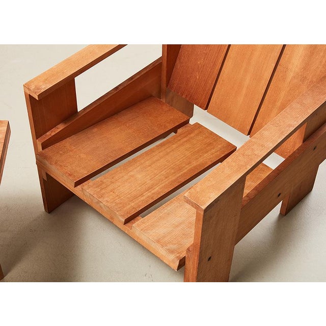 Crate Chairs and Table by Gerrit Rietveld for Cassina, 1979, Set of 3 For Sale - Image 8 of 13