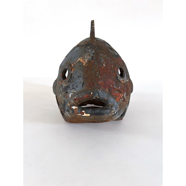 Mid 20th Century Mid Century Japanese Cast Iron Fish Lantern For Sale - Image 5 of 12
