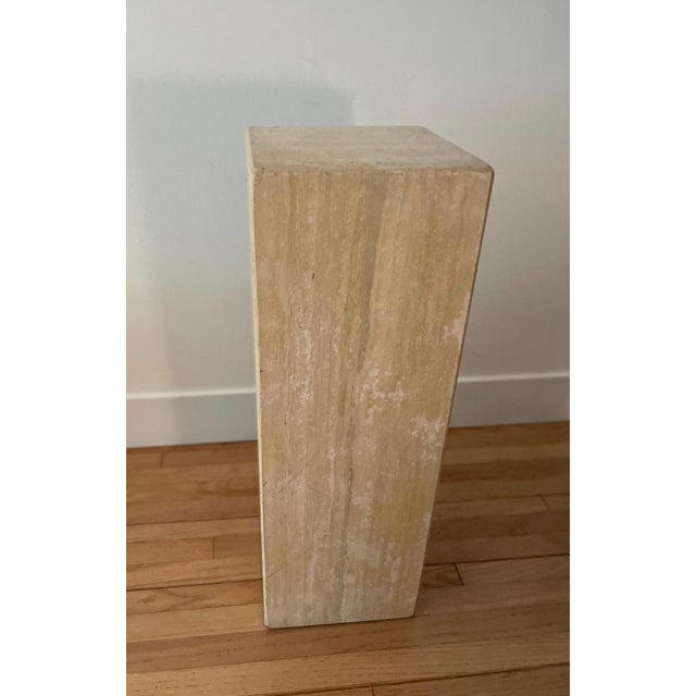 Mid-Century Modern 1970s Travertine Display Pedestal For Sale - Image 3 of 4