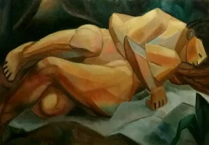 Lovers Original Painting by by Reza Afrookhteh