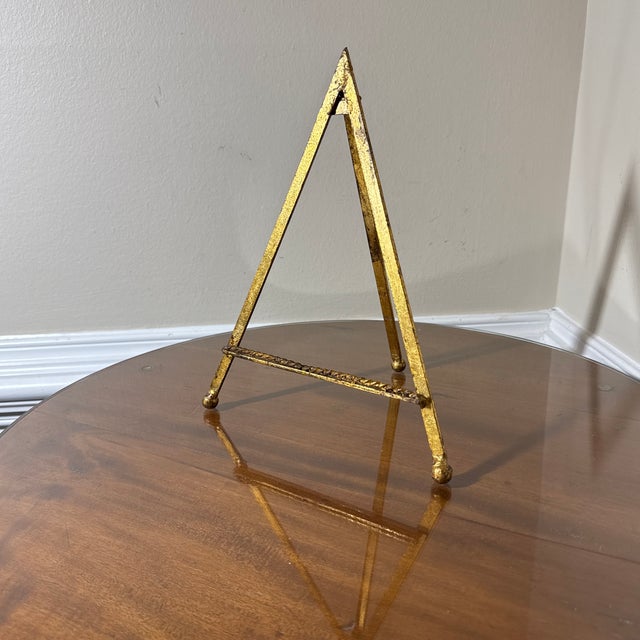 Italian Vintage Italian Gilt Tole Table Easel For Sale - Image 3 of 7