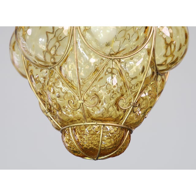 Amazing Amber Vintage Venetian Lantern, Seguso Murano Glass, 1960s For Sale - Image 11 of 13